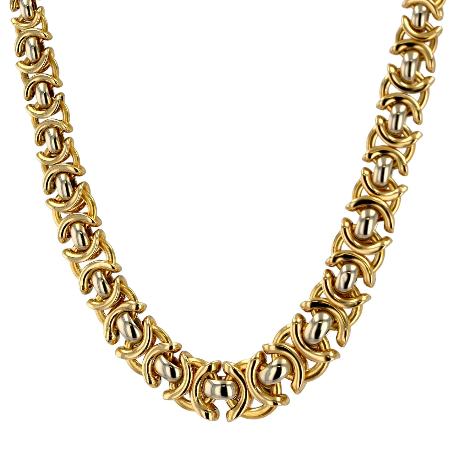 18k Yellow gold byzantine italian necklace-10158