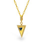 14K Yellow gold paperclip Triangle pendant Necklace