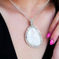 White gold 14k necklace moonstone  pendant