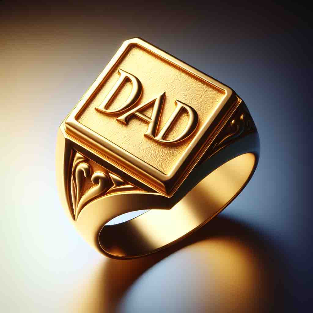 Yellow gold DAD ring collection