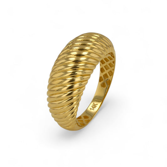 14K Yellow gold rope ring-227442