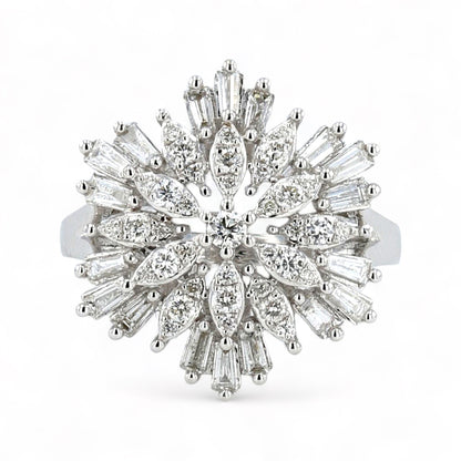 18K White gold diamonds special edition snow flakes 0.90CT-03261