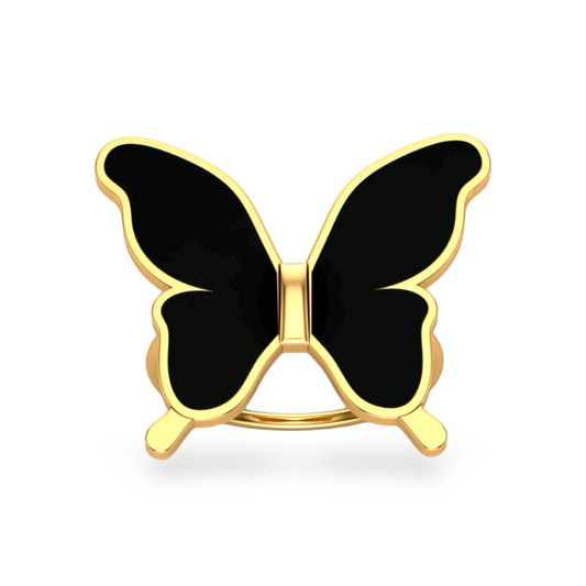 14K Yellow gold enamel butterfly ring-53038