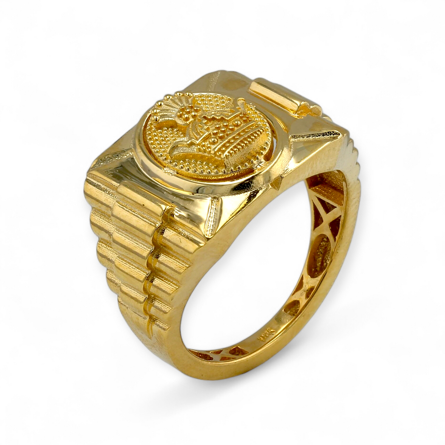 14K Yellow gold kings crown band-52829