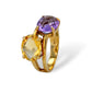 Yellow gold 14k color stone lady ring