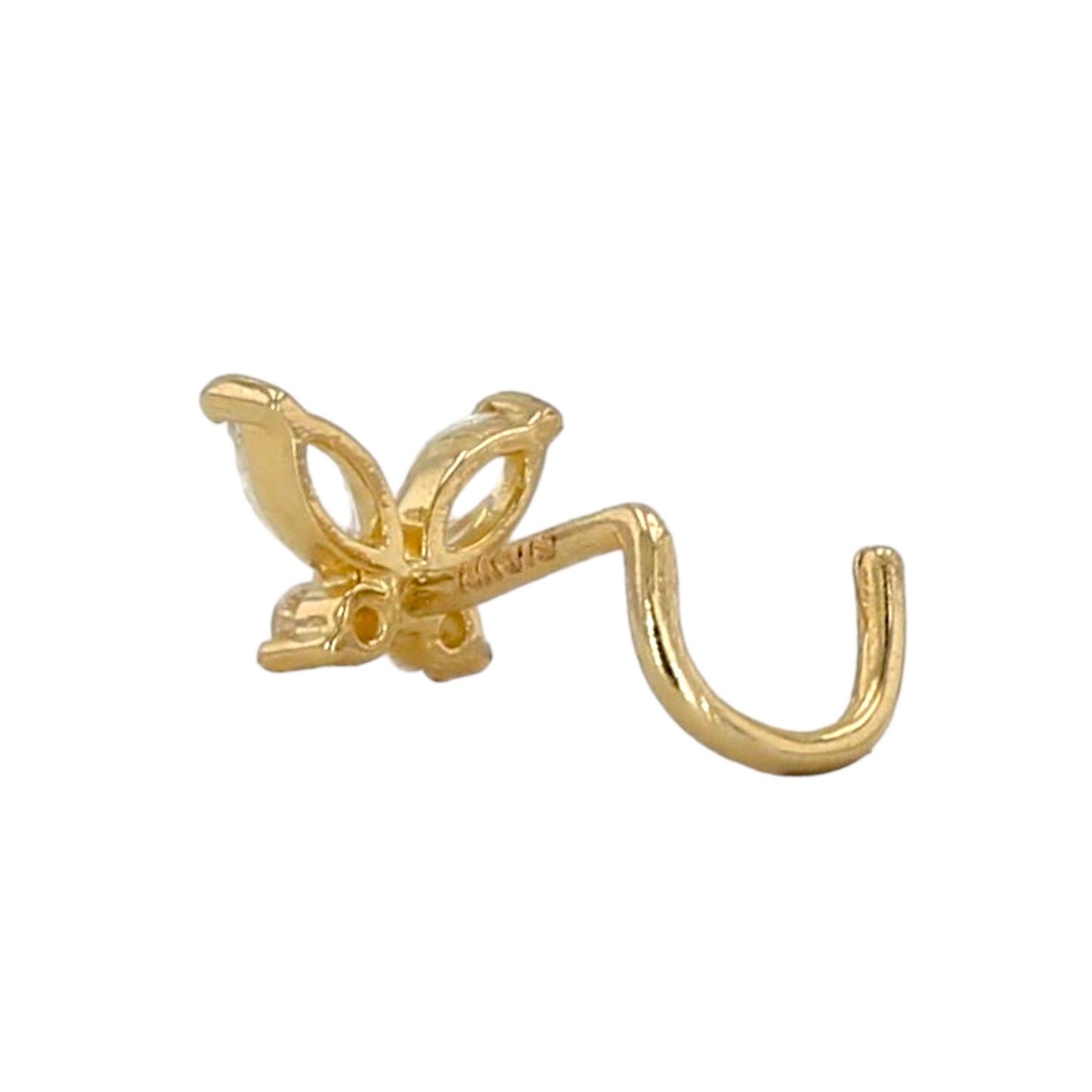 14K yellow gold Butterfly nose piercing