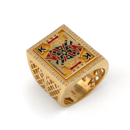 14K Yellow gold solid pocket card ring-319570