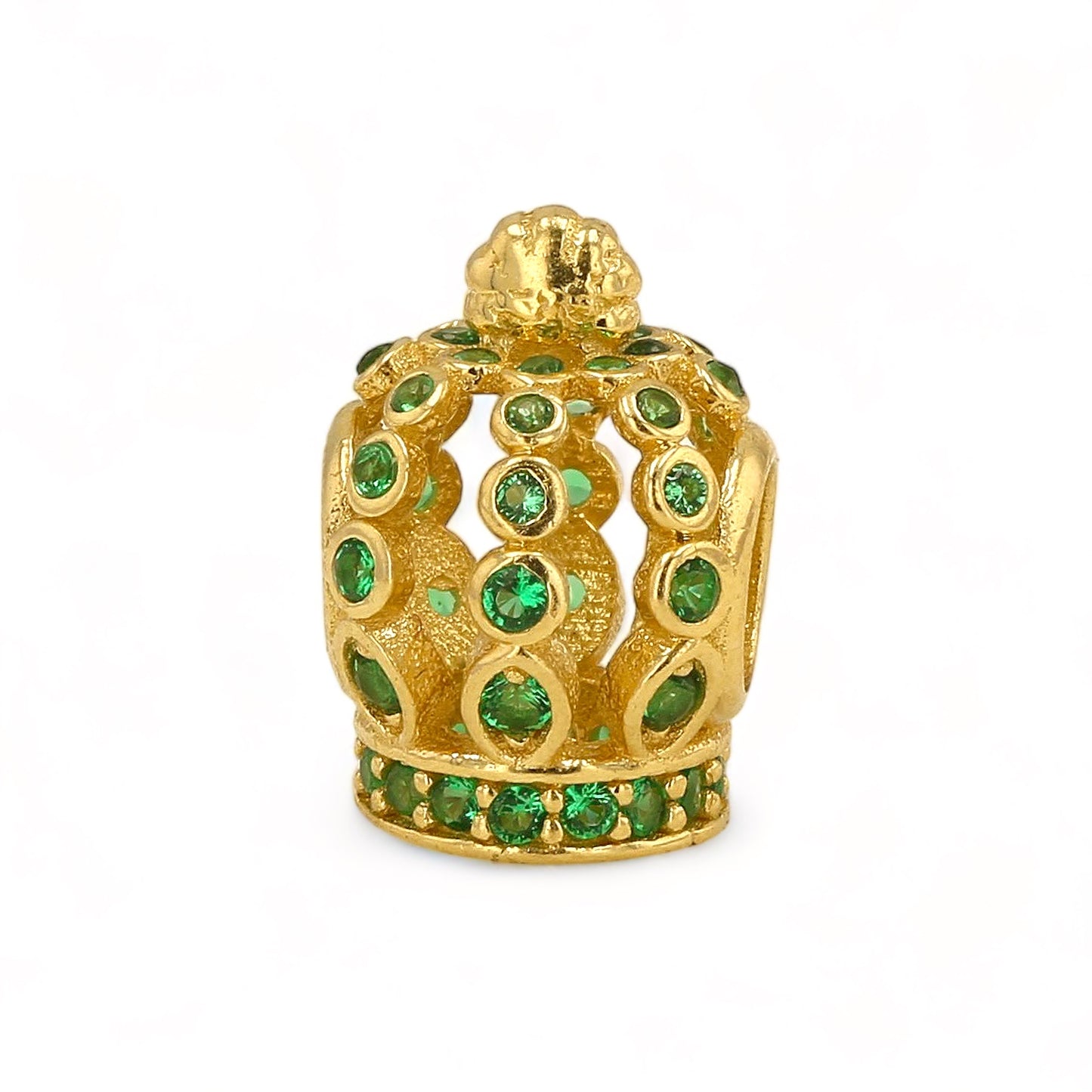 14K yellow gold green Crown charm-52749
