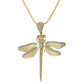 Yellow 14k gold dragonfly pendant