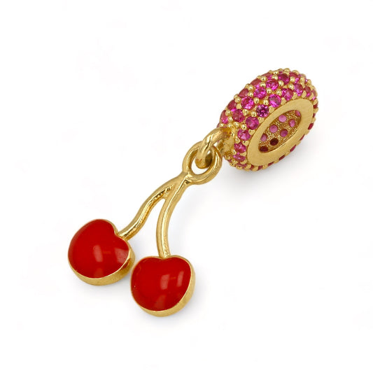 14k yellow gold red cherry Astra charm-52741