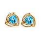 14k Yellow gold vintage Trillion topaz earrings
