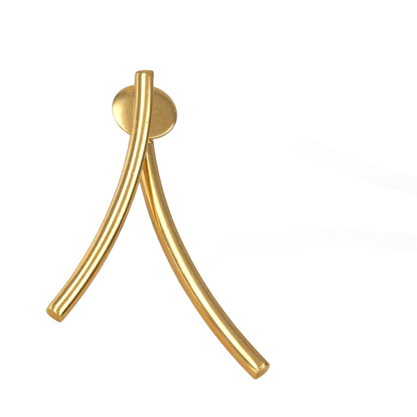 14K Yellow gold arch deco studs-10257