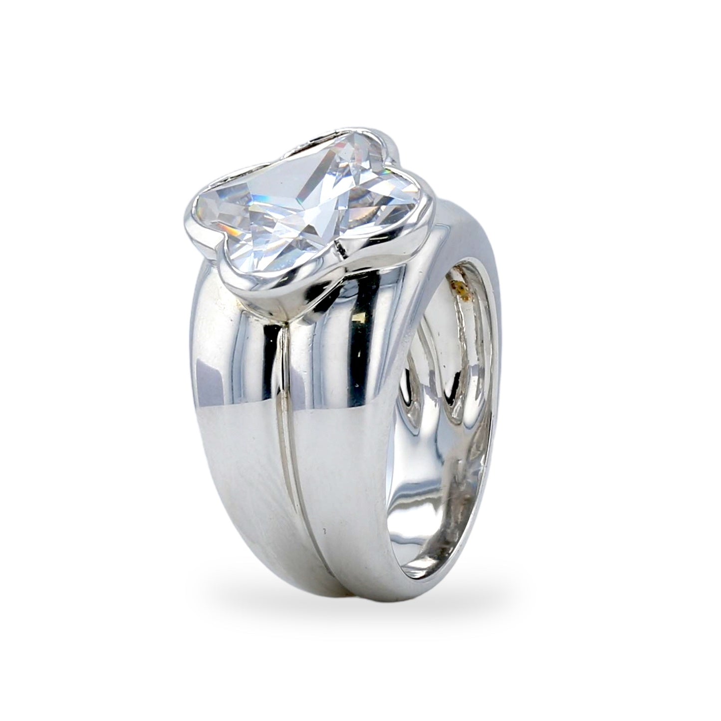 Sterling silver 925 white zirconium Clover ring