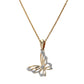 Yellow gold butterfly diamond necklace
