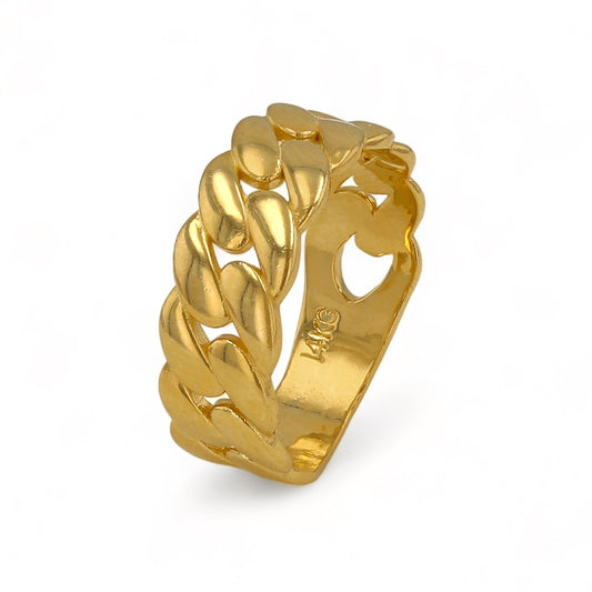 14K Yellow gold solid link ring-227206