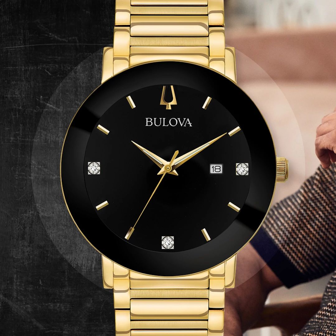 Bulova Futuro Men's Diamond Black dial Watch-97D116
