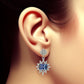 14k White Gold start natural tanzanite with diamonds snap dangling earrings