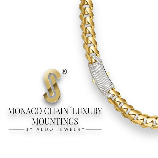 10k Classic Luxury Monaco Chain 8mm 24inch