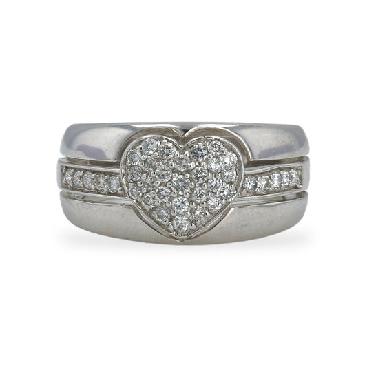 14k White Gold Heart diamond Ring