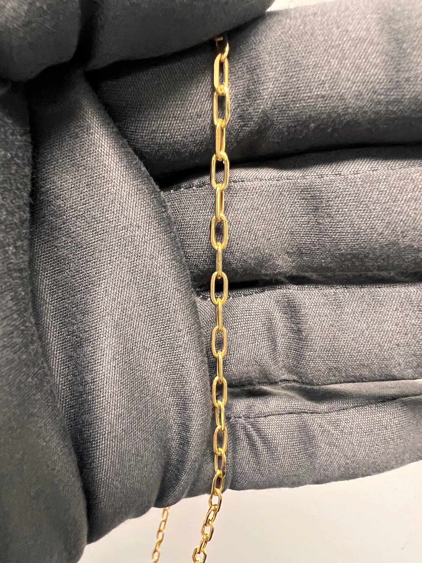 14k yellow gold paperclip chain