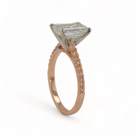 14K Rose gold diamond solitary ring special order-13502