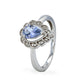 10K white gold pear tanzanite and diamonds vintage ring-224854