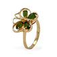 14K Yellow gold marquise cut natural jade butterfly ring