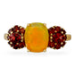 10K Yellow gold orange opal and Red garnet