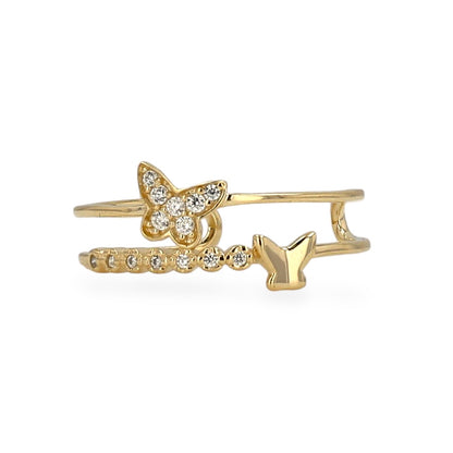 14K Yellow gold butterfly ring-226052