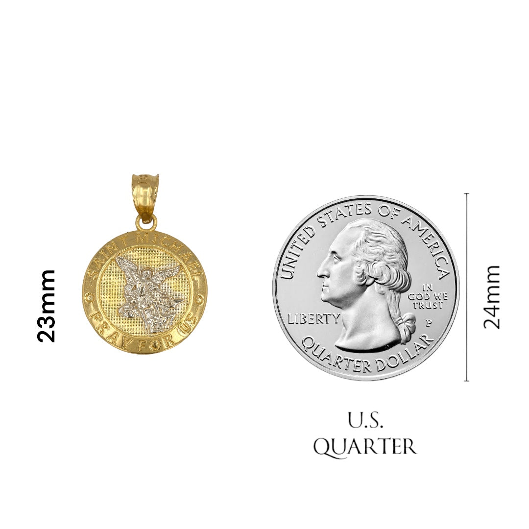 14K Yellow gold coin san gabriel pendant-227218