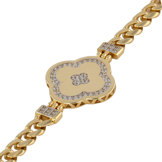 14K Yellow gold clover bracelet-392020