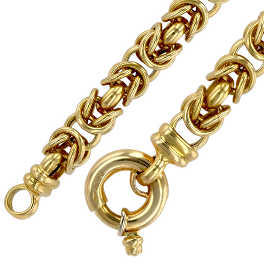 18K yellow solid gold Byzantine bracelet-12266