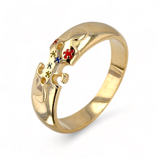 14K Yellow gold autism ring-227176
