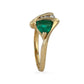 14K yellow gold trillion cut Colombian emerald and diamonds ring