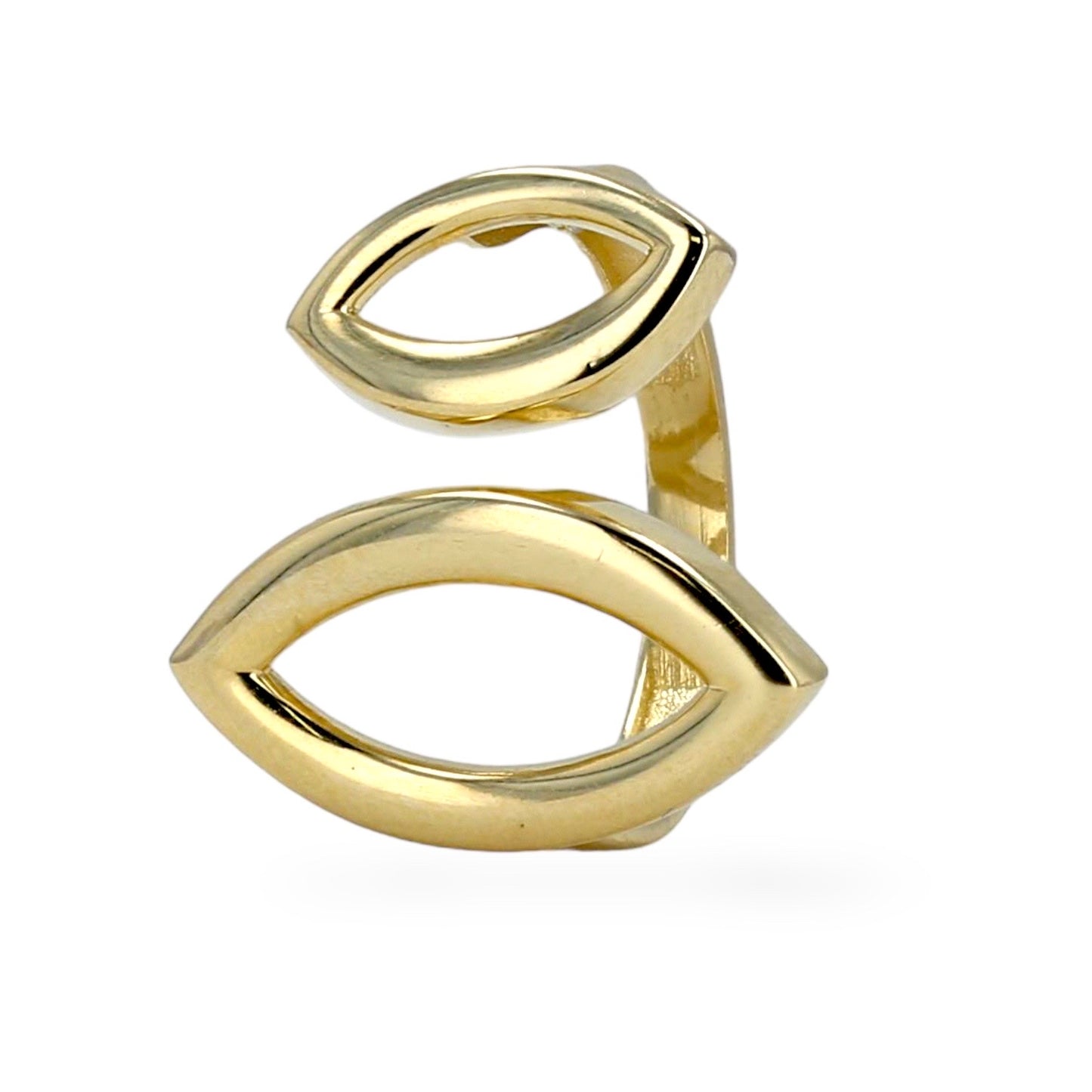14K Yellow gold two ovals ring-226045
