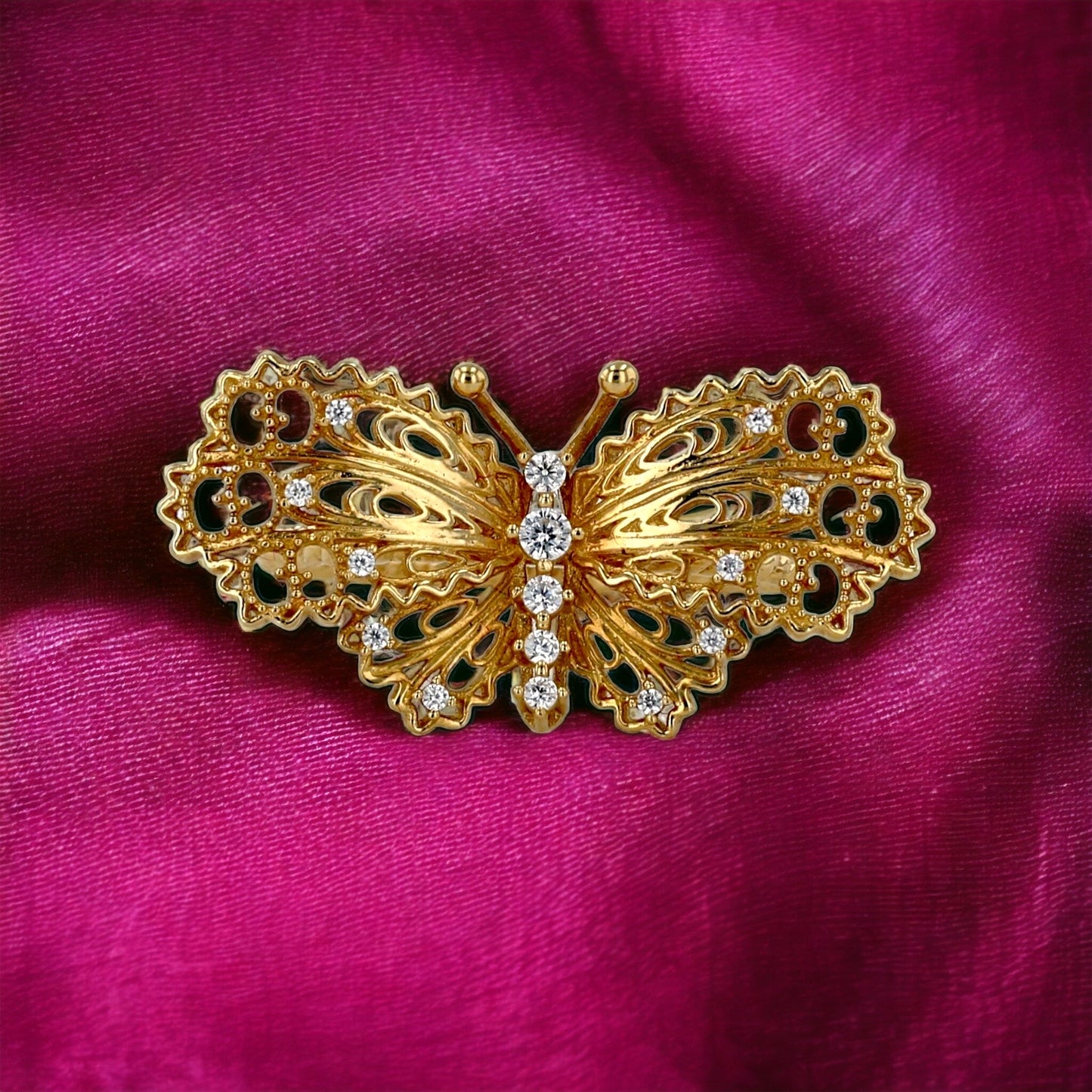 Yellow 14k gold butterfly ring