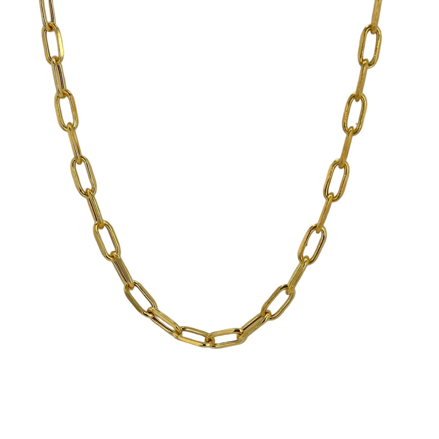 14k Yellow gold paper clip chain