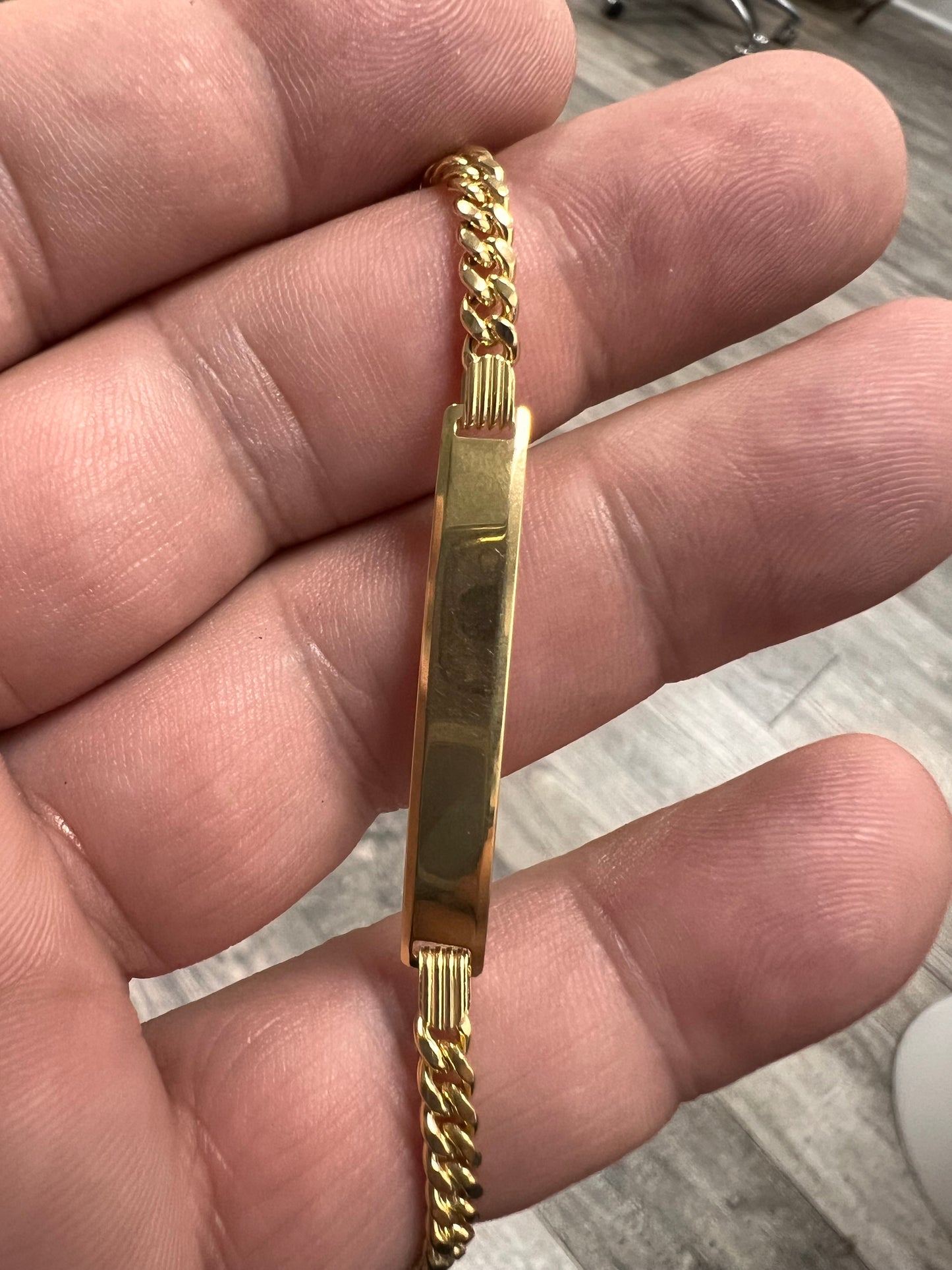 10K Yellow gold women miami cuban link ID bracelet FREE ENGRAVING-227190