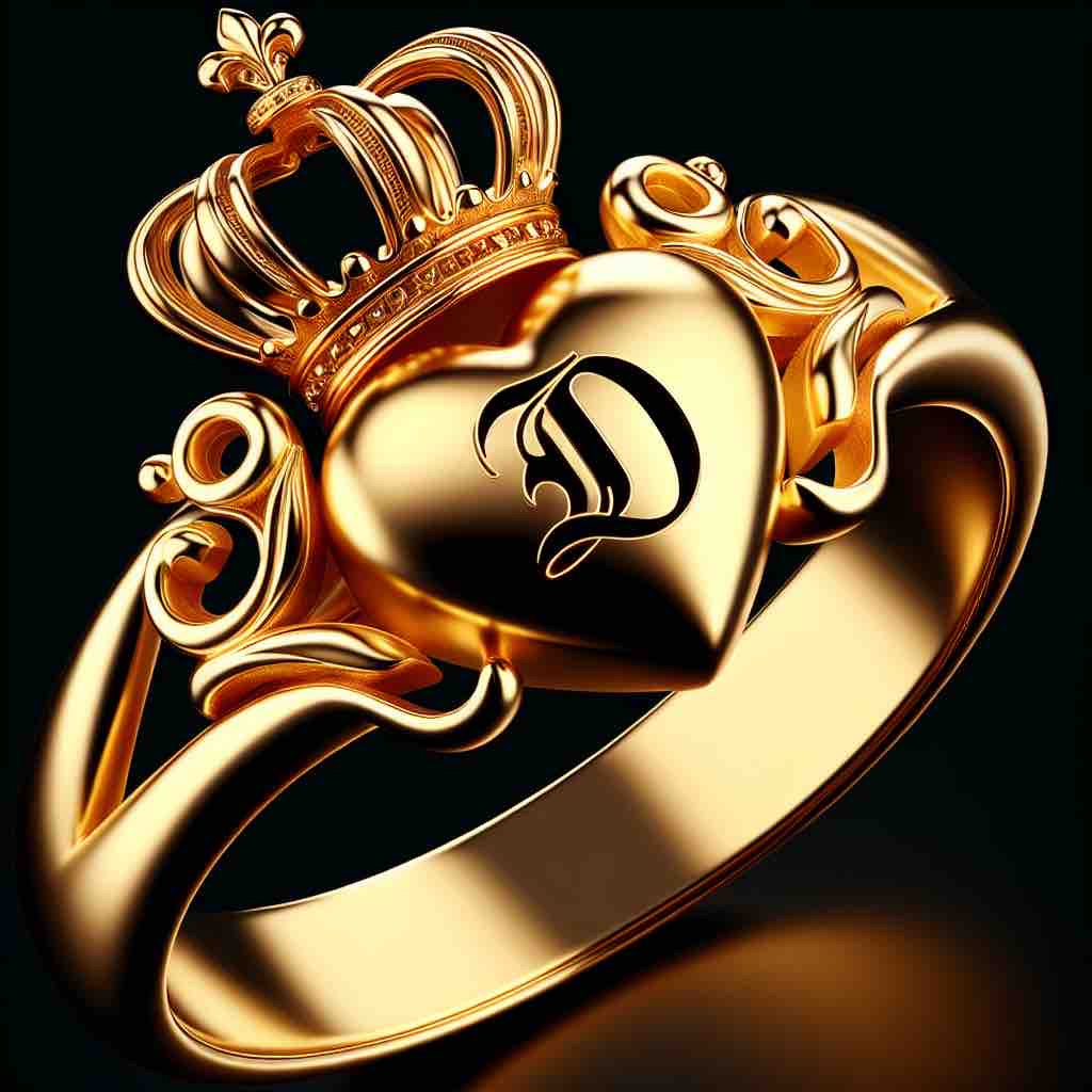 Limited Edition 18K yellow gold Queen and Crown solid ring-53849