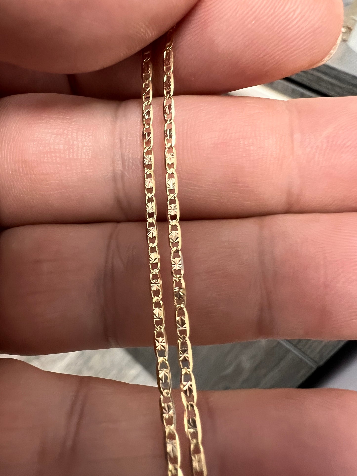 14K three color baby valentino solid gold chain-227223