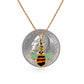 Gold set chain with enamel green bee