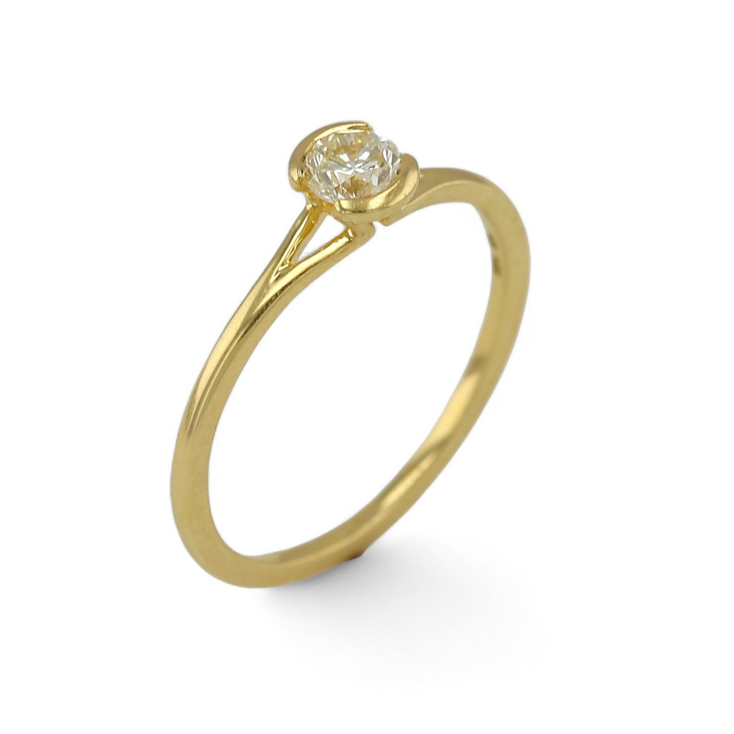 14K Yellow Gold natural Diamond solitaire Ring-RG6068Y