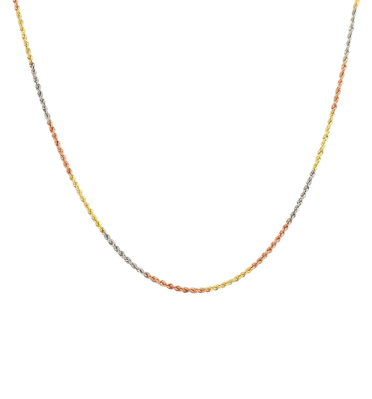 Gold 14k three color rope chain