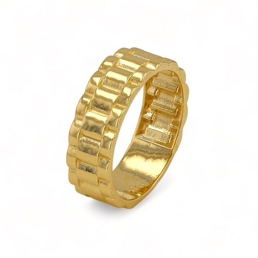 14K Yellow gold solid link ring-227208