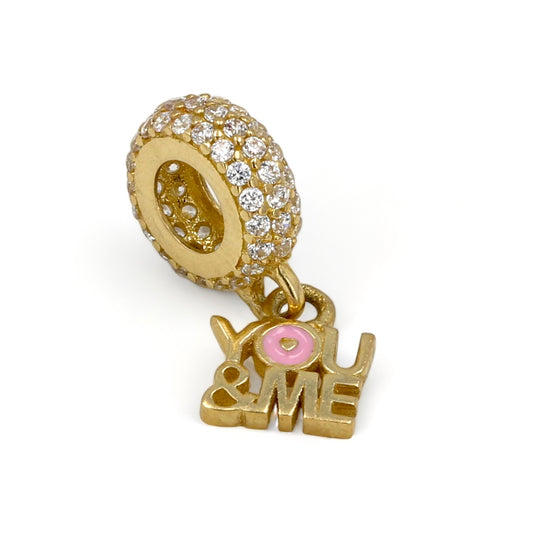 10k yellow gold you and me charm-63838