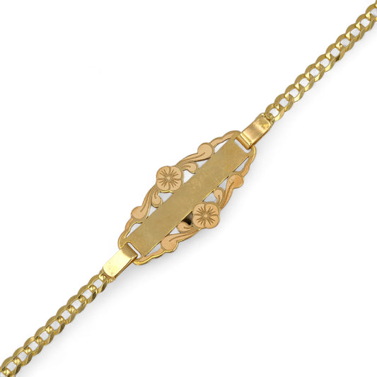 14K Yellow gold floral baby bracelet-62627