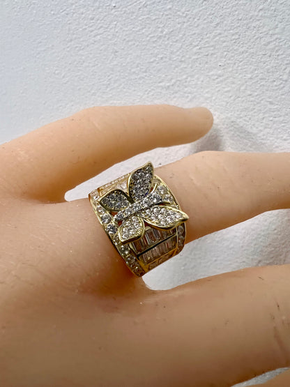 10k yellow gold butterfly princess ring-227187