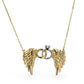 14K Yellow gold engagement wings necklace necklace