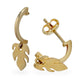 14K yellow gold dangle leaf earrings-223519