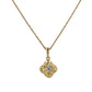 Yellow 14k diamond clover necklace